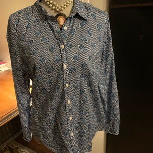 Liz Claiborne Paisley Print Button Down Shirt